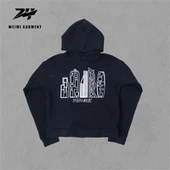 Černá mikina s logem se sítotiskem